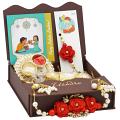GIFT HAMPER - Beautiful Red Blossom Lumba Bhaiya Bhabhi Rakhi 